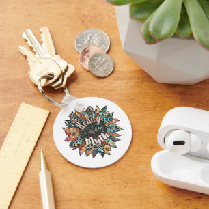 Redot är en myt-solrosketekedja Boho Minimal Nyckelring