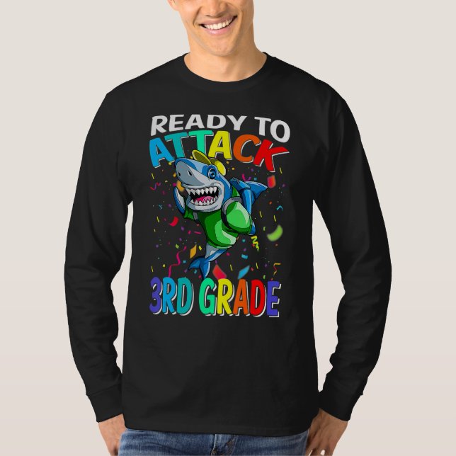 Redot att attackera tredje Klass Back to school po T Shirt (Framsida)