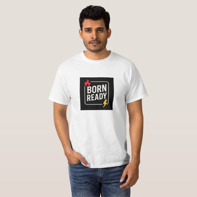 Redot Born Confidence Typography Motivational Desi T Shirt (Hel framsida)