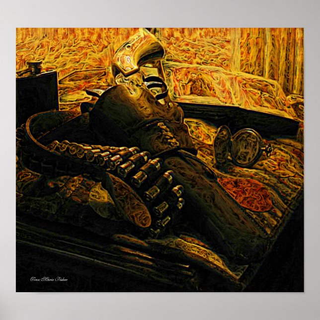 Redot Canvas för inramning av Gun och Holster Poster (Framsidan)