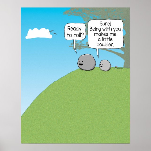 Redot Cute and Funny Little Boulder till rullkvadr Poster (Framsidan)