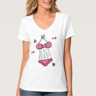 Redot Cute Rosa Bikini Beach T Shirt