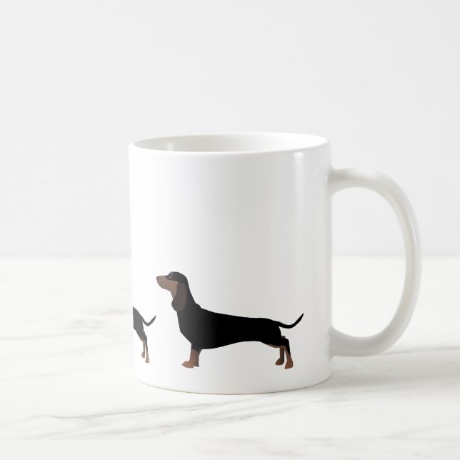 Redot Dachshund Basic-ras för att anpassa Kaffemugg (Höger)