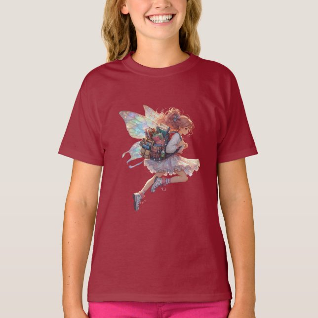 Redot Fairy Girl for School Girl T Shirt (Framsida)