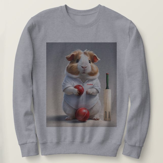 Redot för beck, Guineas Gris Cricketer Lång Ärmad Tröja (Design framsida)