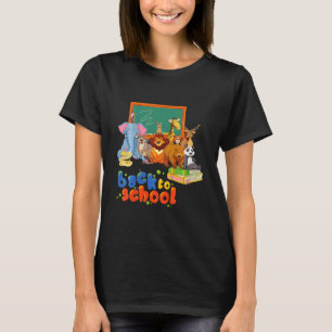 Redot för för barn för Kids Animals Academy Back T Shirt