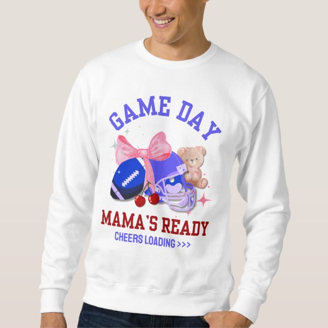Redot för fotbollsmatchen Mamma GAME S DAY MAMMA Lång Ärmad Tröja (Framsida)
