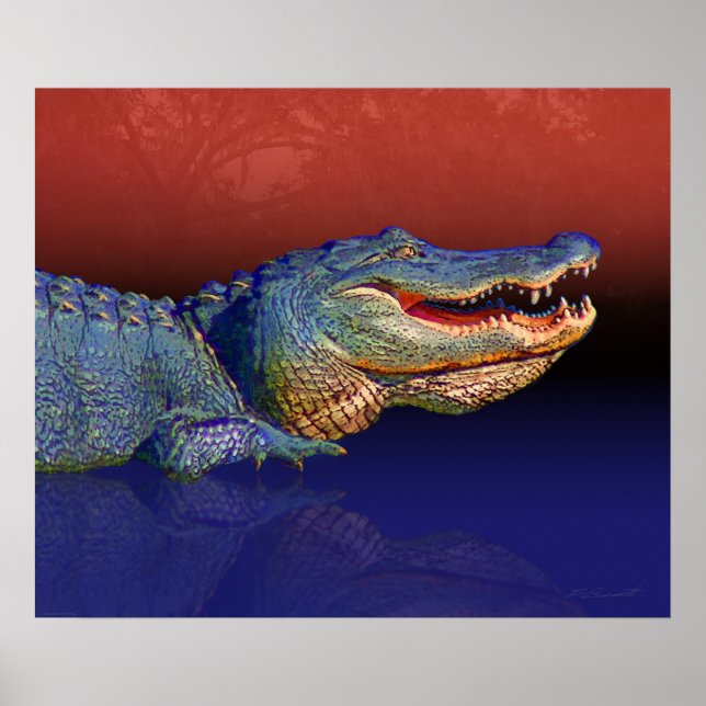 Redot Gator Skriv ut -24x20 -andra storlekar tillg Poster (Framsidan)