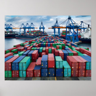 Redot Lastbehållare för export Poster