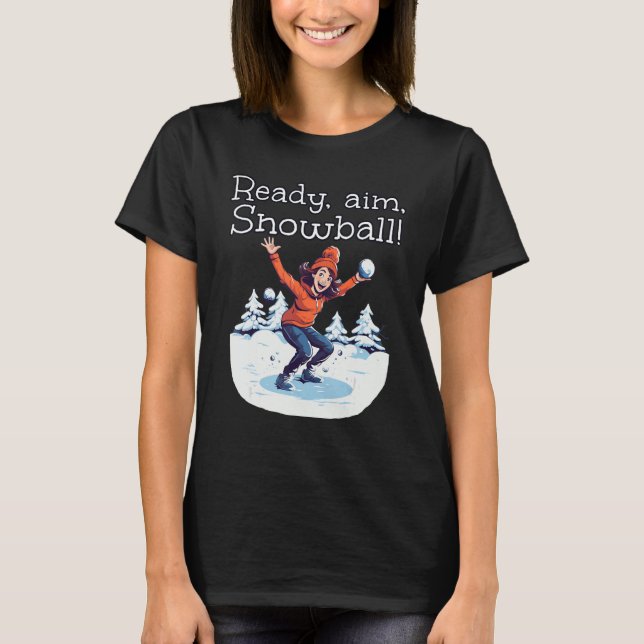 Redot med Snowbollar för Snowbal T Shirt (Framsida)