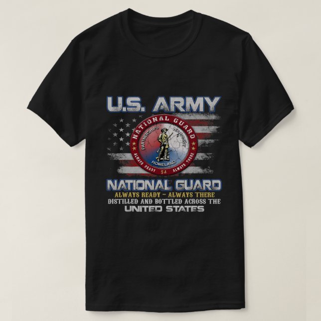 Redot National Guard Veteran Always Där V T Shirt (Design framsida)