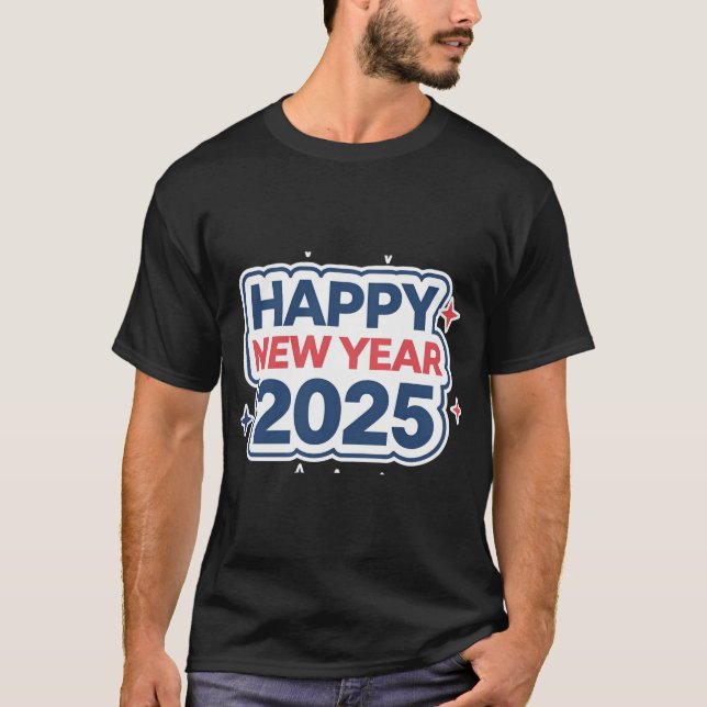 Redot Party-nyår 2025 ser T-Shirt för manar ut (Framsida)
