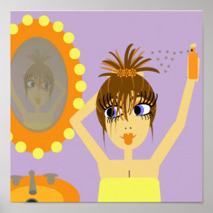 Redot Pop Art Girl Gettin Poster