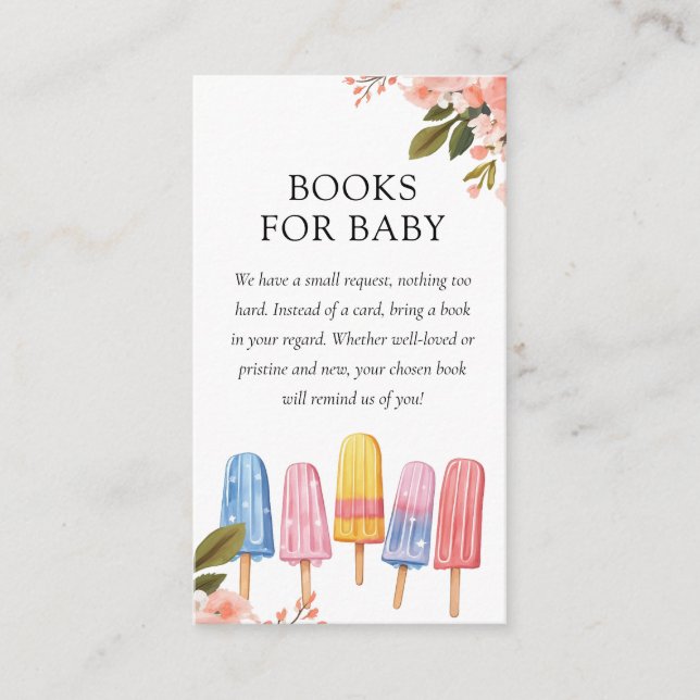 Redot Popup Baby Shower Bokar Tilläggskort (Framsida)