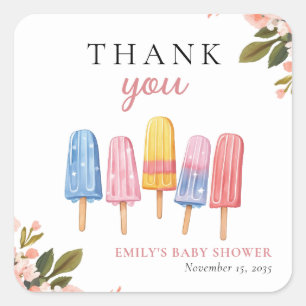 Redot Popup Baby Shower (popup-fönster) Fyrkantigt Klistermärke