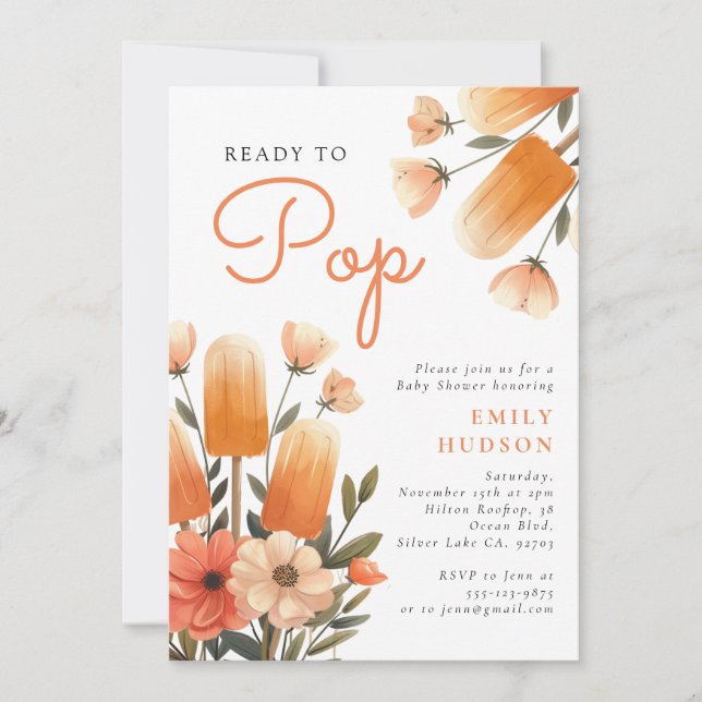 Redot Popup Baby Shower (popup-fönster) Inbjudningar (Framsida)