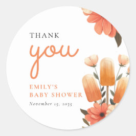 Redot Popup Baby Shower (popup-fönster) Runt Klistermärke