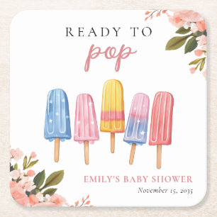 Redot Popup Baby Shower (popup-fönster) Underlägg Papper Kvadrat