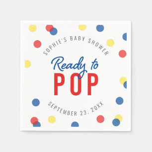 Redot Red Blue Gult Confetti till popup Baby Showe Pappersservett