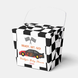 Redot Red Flame Tävling Car Set Go Baby Shower Presentaskar