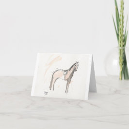 redot "Redo" med anteckningskort Horse för åtgärd
