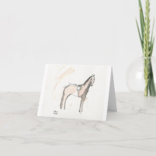 redot "Redo" med anteckningskort Horse för åtgärd