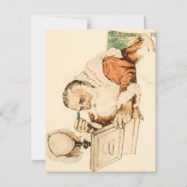 Redot Santa Komma - Norman Rockwell Julkort