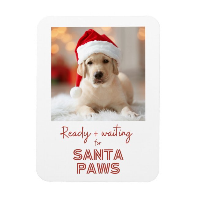 Redot Santa Tassar och väntan - Hund älskare jul Magnet (Vertikal)