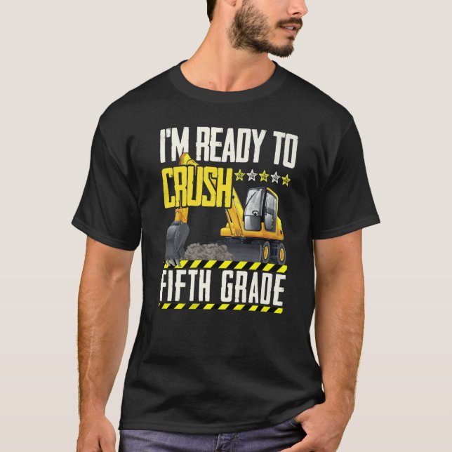 Redot Traktor Construction Fordon för att krossa f T Shirt (Framsida)