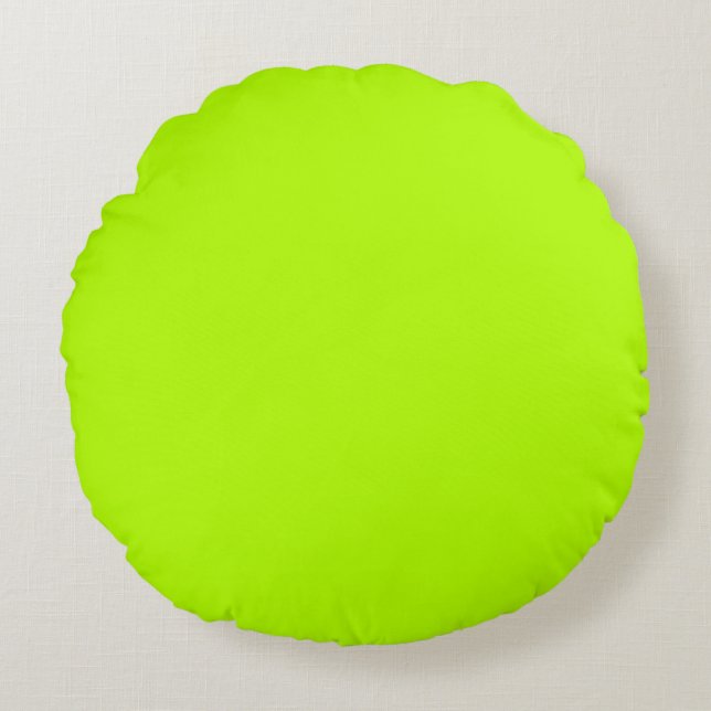 Redot Vibrant Electric Lime Green för anpassning Rund Kudde (Framsidan)