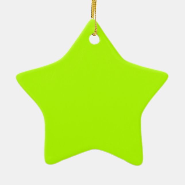 Redot Vibrant Lime Green Färg för anpassning Julgransprydnad Keramik (Baksidan)