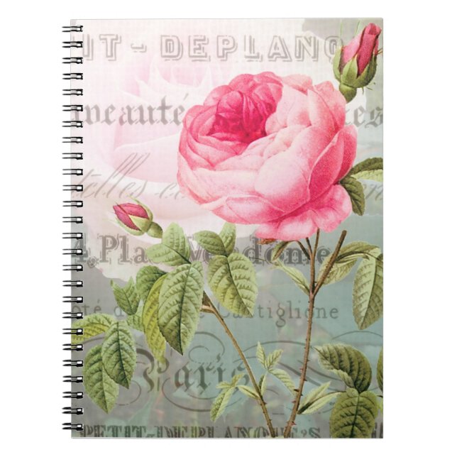 Redoute Antique Ro Fransk Shabby bärbar dator Anteckningsbok Med Spiral (Framsidan)