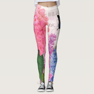 Redoute blommar damasker leggings