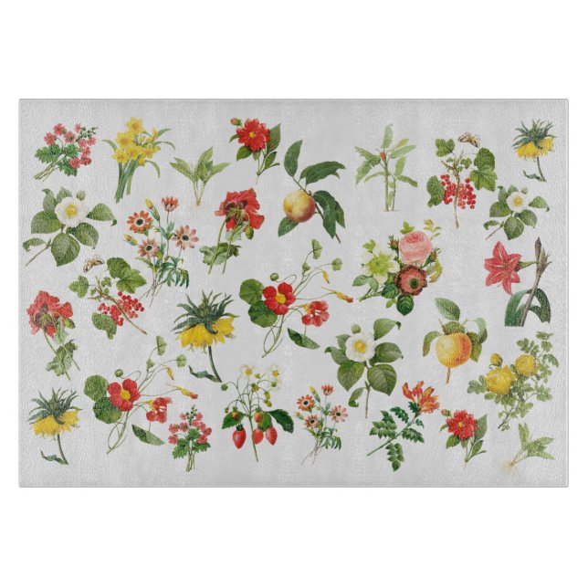 Redoute botaniskt dekorativt glasspets (Framsidan)