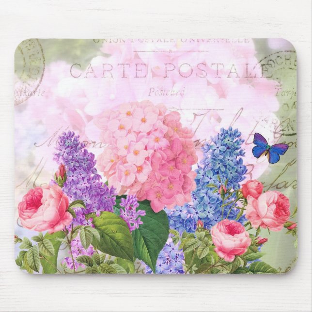 Redoute Flower Collage Mousepad Musmatta (Framsidan)