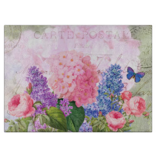 Redoute Flowers Decorative Glass Clearboard Board