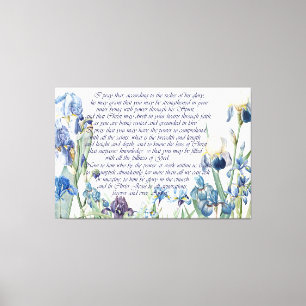 Redoute Iris Flowers Ephesian 3 Bible Print Canvastryck
