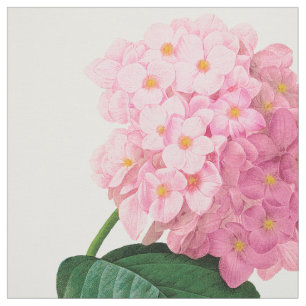 Redoute kammade rosa vanlig hortensia bomullstyg tyg