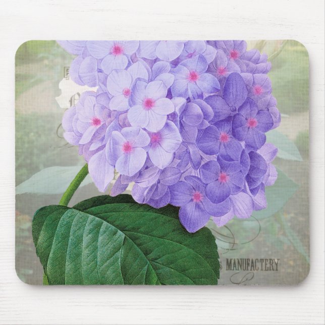 Redoute Lila Hydrangea Mousepad Musmatta (Framsidan)