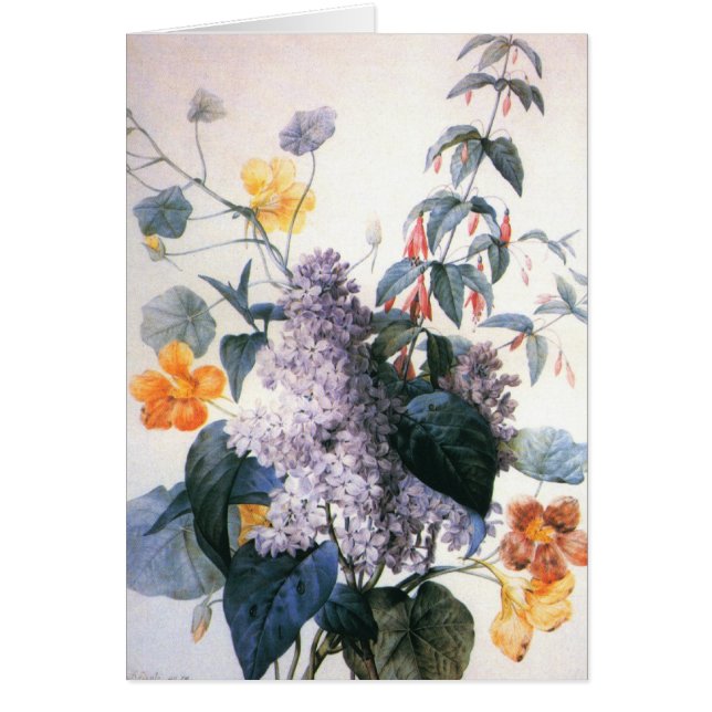 Redoute Lilac Bouquet-kort Hälsningskort (Framsidan)