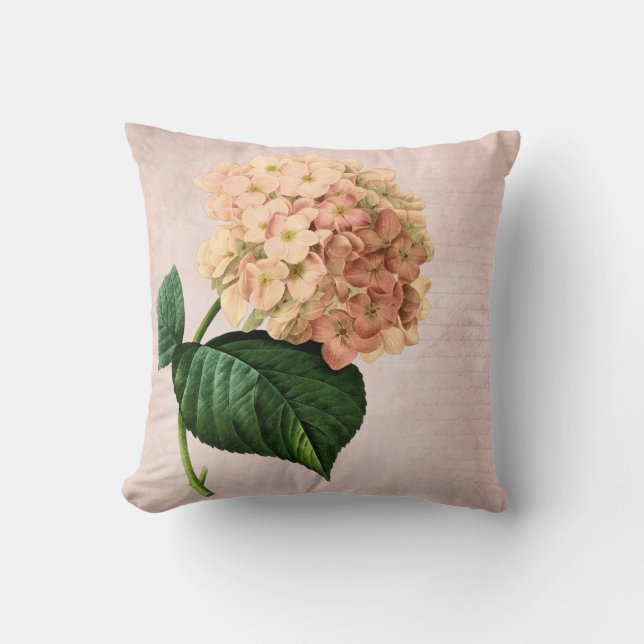 Redoute Persika Hortensia Kudde (Framsida)