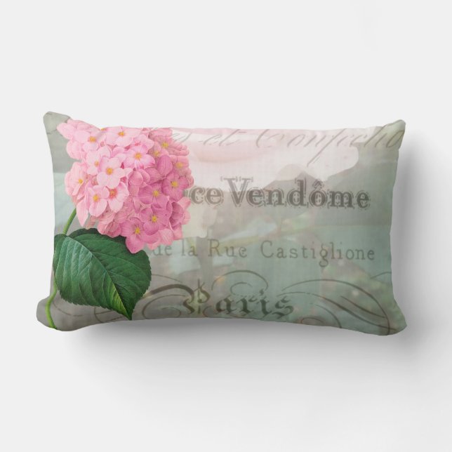 Redoute Rosa Hydrangea Lumbar Pillow Lumbarkudde (Framsida)