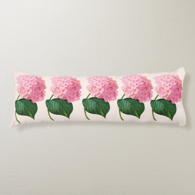 Redoute Rosa Hydrangeas Body Pillow Kroppskudde (Framsidan)