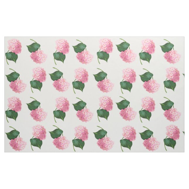 Redoute Rosa Hydrangeas Combed Cotton Fabric Tyg (Yard)