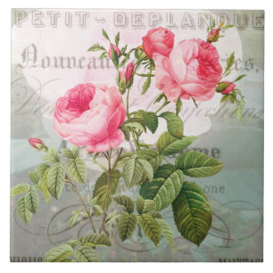 Redoute Rosa ros Ceramic Tile Kakelplatta