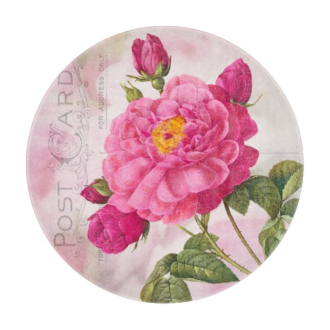 Redoute Rosa ros Round Clearing Board (Framsidan)