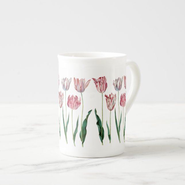 Redoute Rosa Tulips Fine Art Bone China Mugg Benporslin Mugg (Framsida höger)