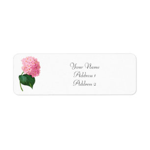 Redoute rosa vanlig hortensiaAvery adressetiketter Returadress Etikett