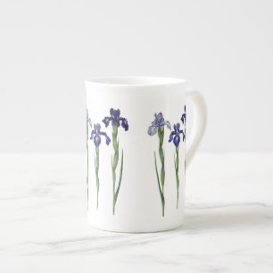 Redoute Three Blue Iris Fine Art Bone China Mugg Benporslin Mugg