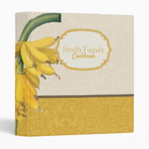 Redoutés botaniska vattenfärg Banana 3 Ring Binde